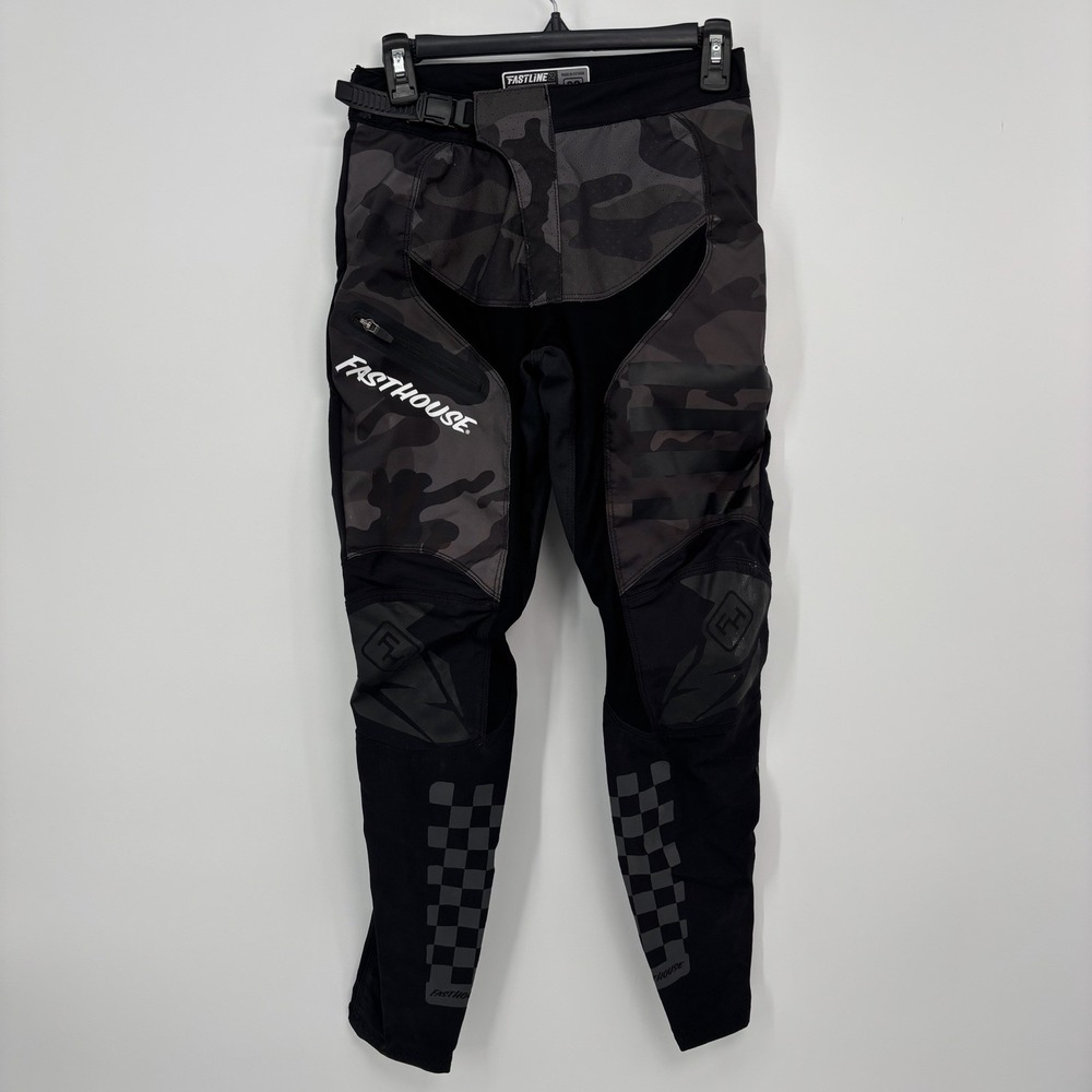 Fasthouse Fastline 2.0 MTB Pants Black Camo Size 28 Biking Biker Moto